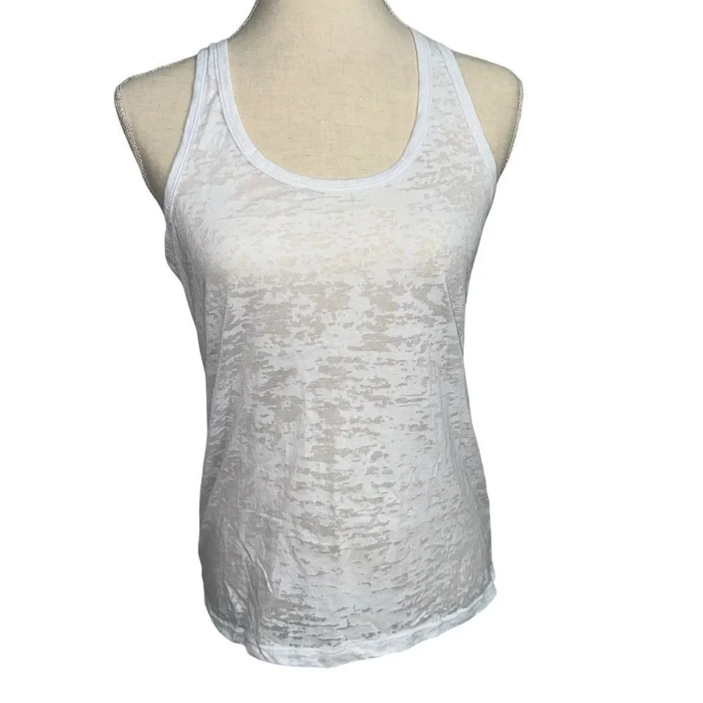 Ever Hottie Solid white sleeveless thank top round neck Cotton blend size m